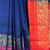 Kimaya Forest Murmurs Soft Silk Saree - Blue