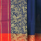 Kimaya Forest Murmurs Soft Silk Saree - Blue