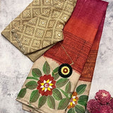 Ethiopian floral tussar saree