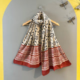 Feathered Tales Cotton Printed Stole