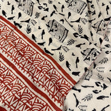 Feathered Tales Cotton Printed Stole