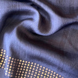 Sequinned Matka Silk Saree - Dark Blue