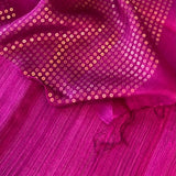 Sequinned Matka Silk Saree - Magenta