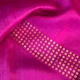 Sequinned Matka Silk Saree - Magenta