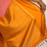 Mishrita Twin Border Chiffon Saree - Pink, Mustard and Fuchsia