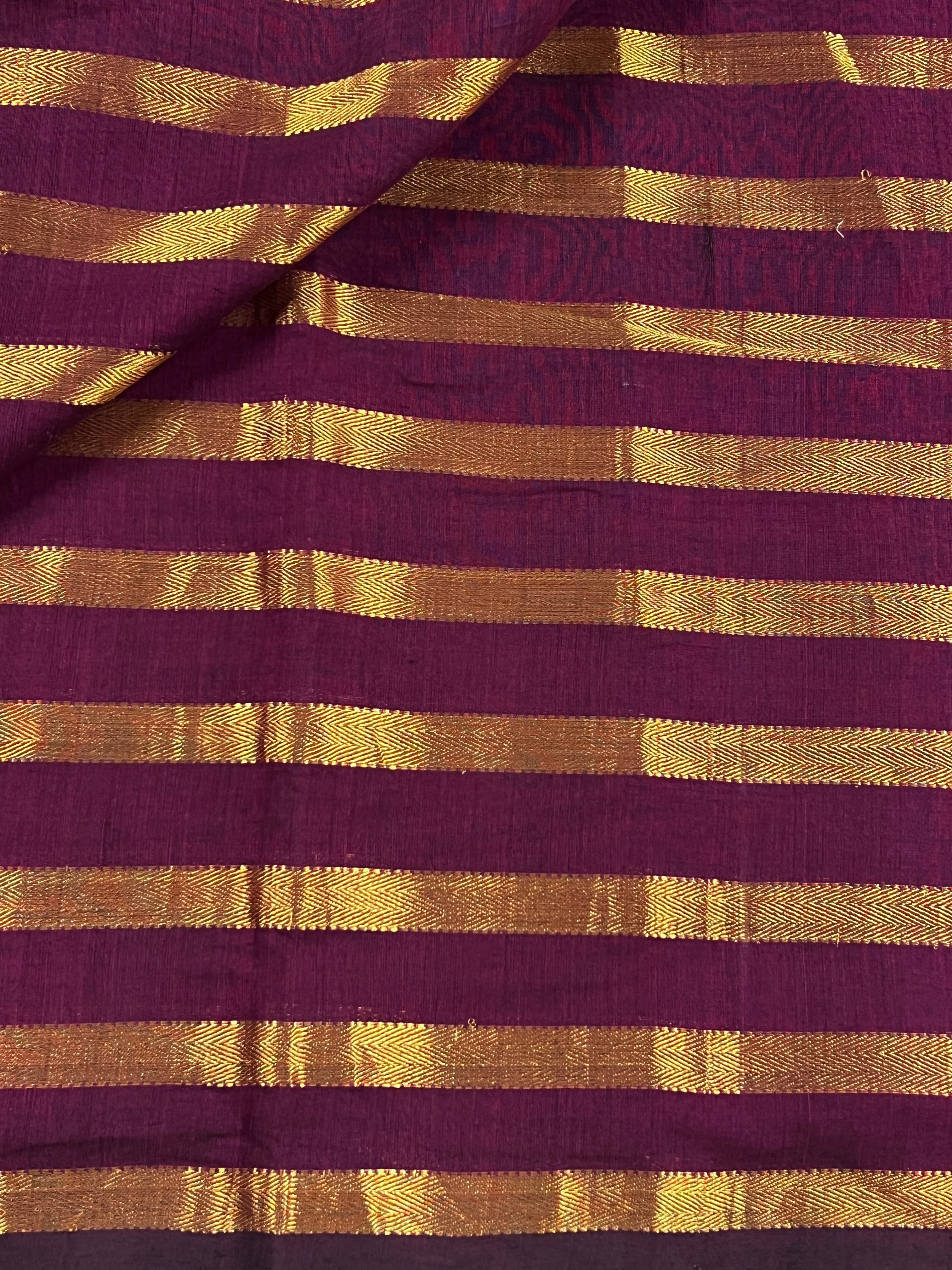 Mangalagiri zari striped cotton fabric