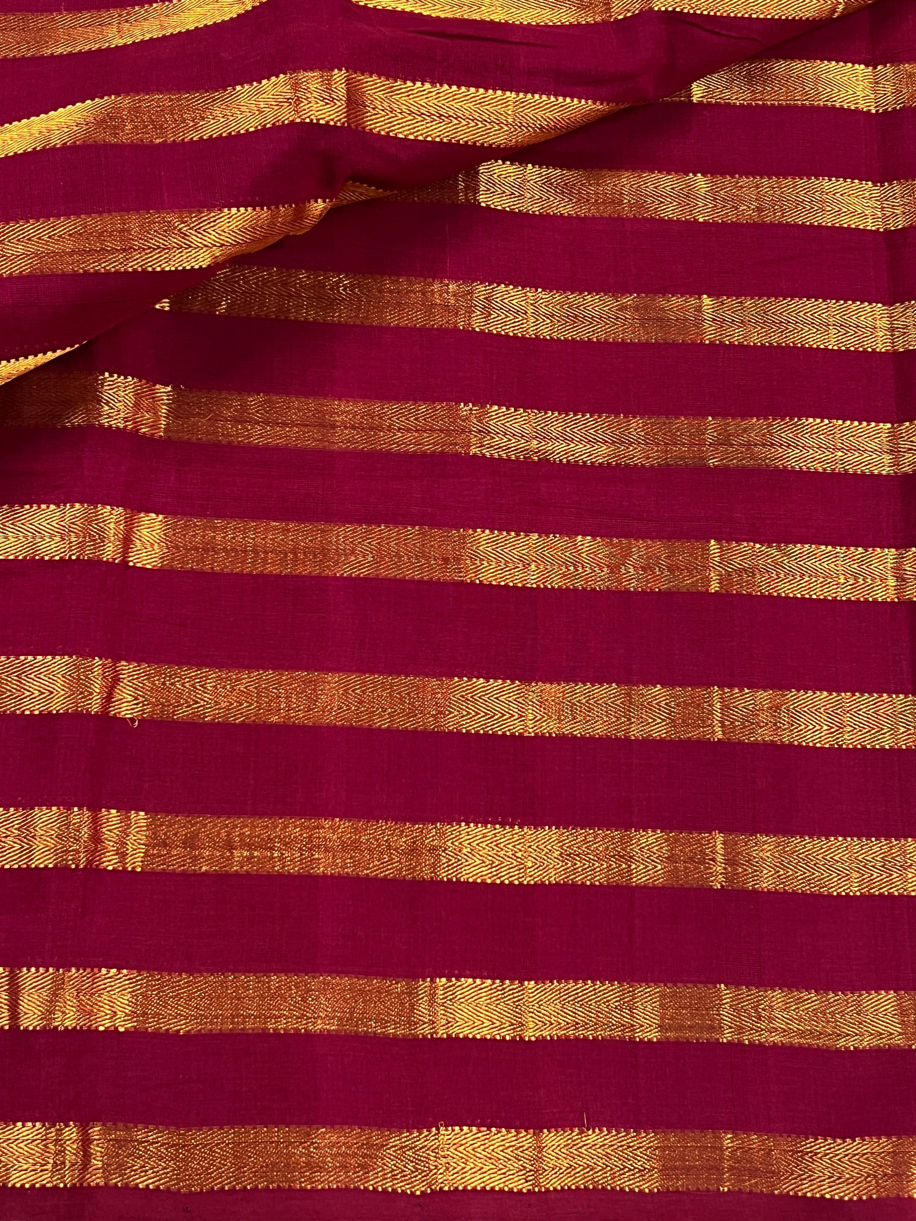 Mangalagiri zari striped cotton fabric