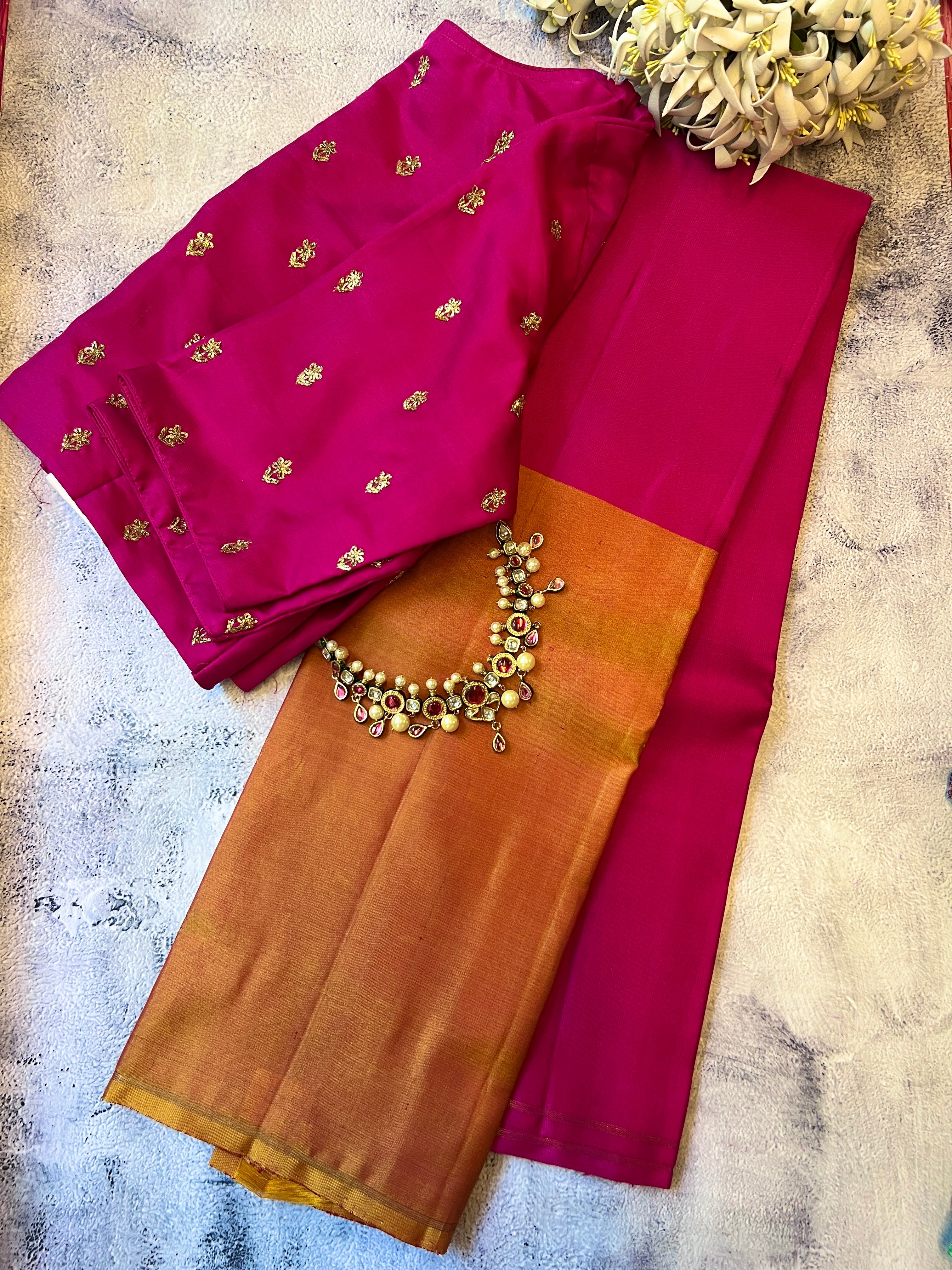 Ranya plain kanchipuram silk saree