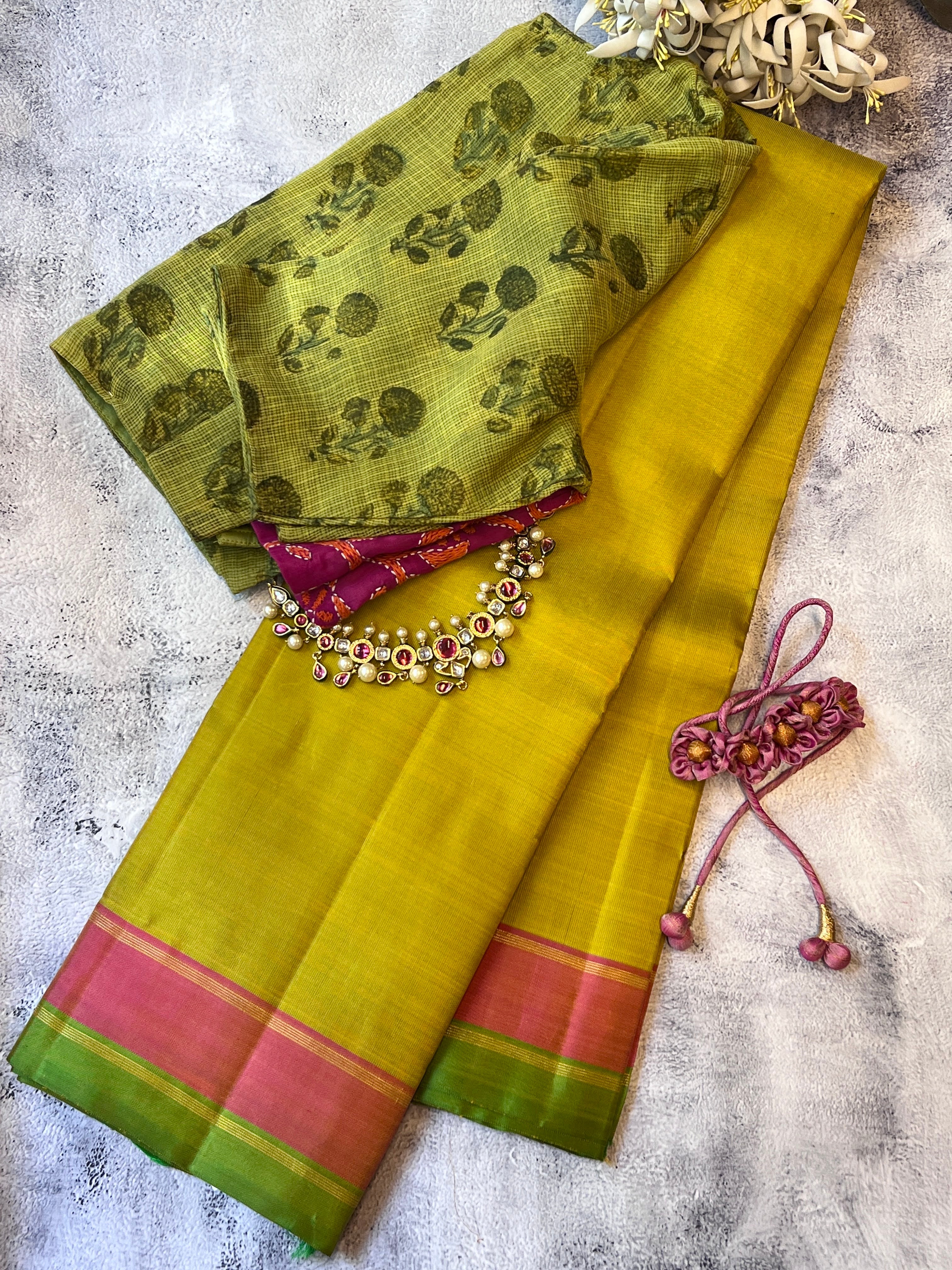 Twin border kanchipuram silk saree