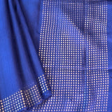 Sequinned Matka Silk Saree - Navy