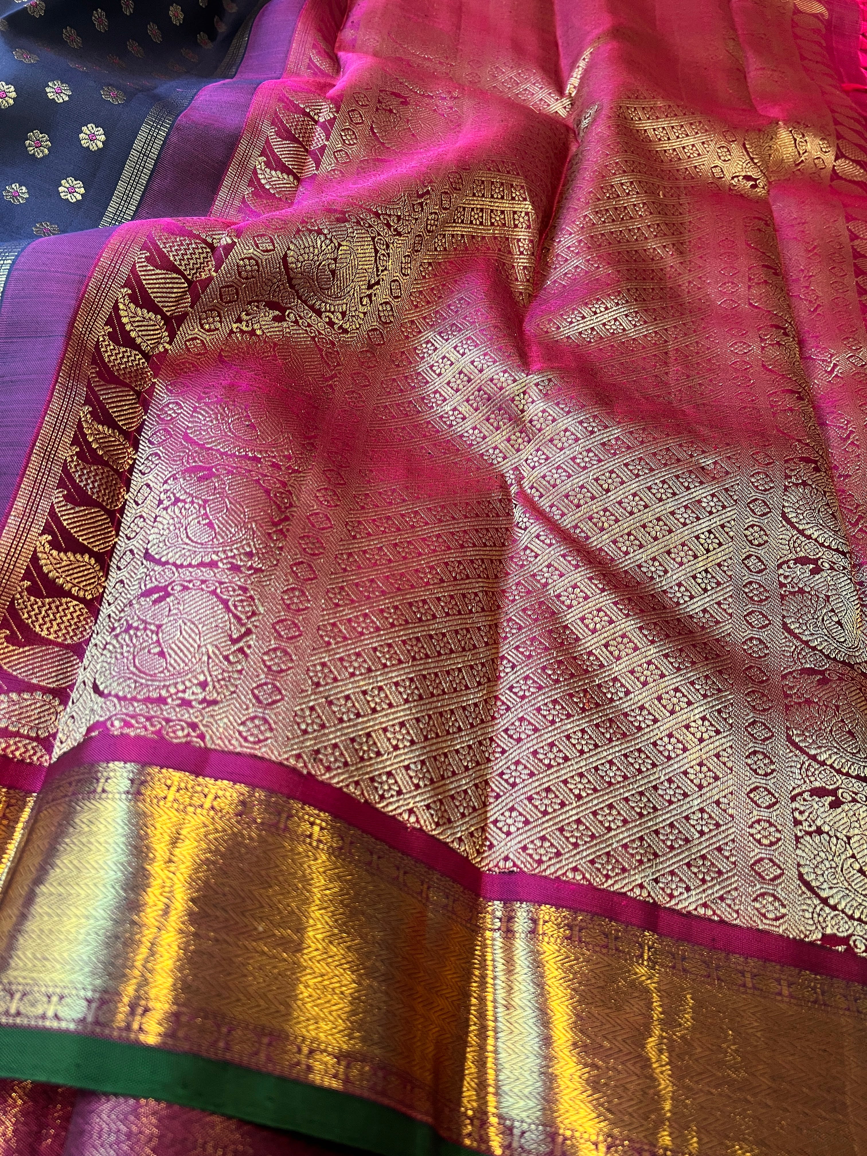 Sumangala meenakari Kanchipuram silk saree