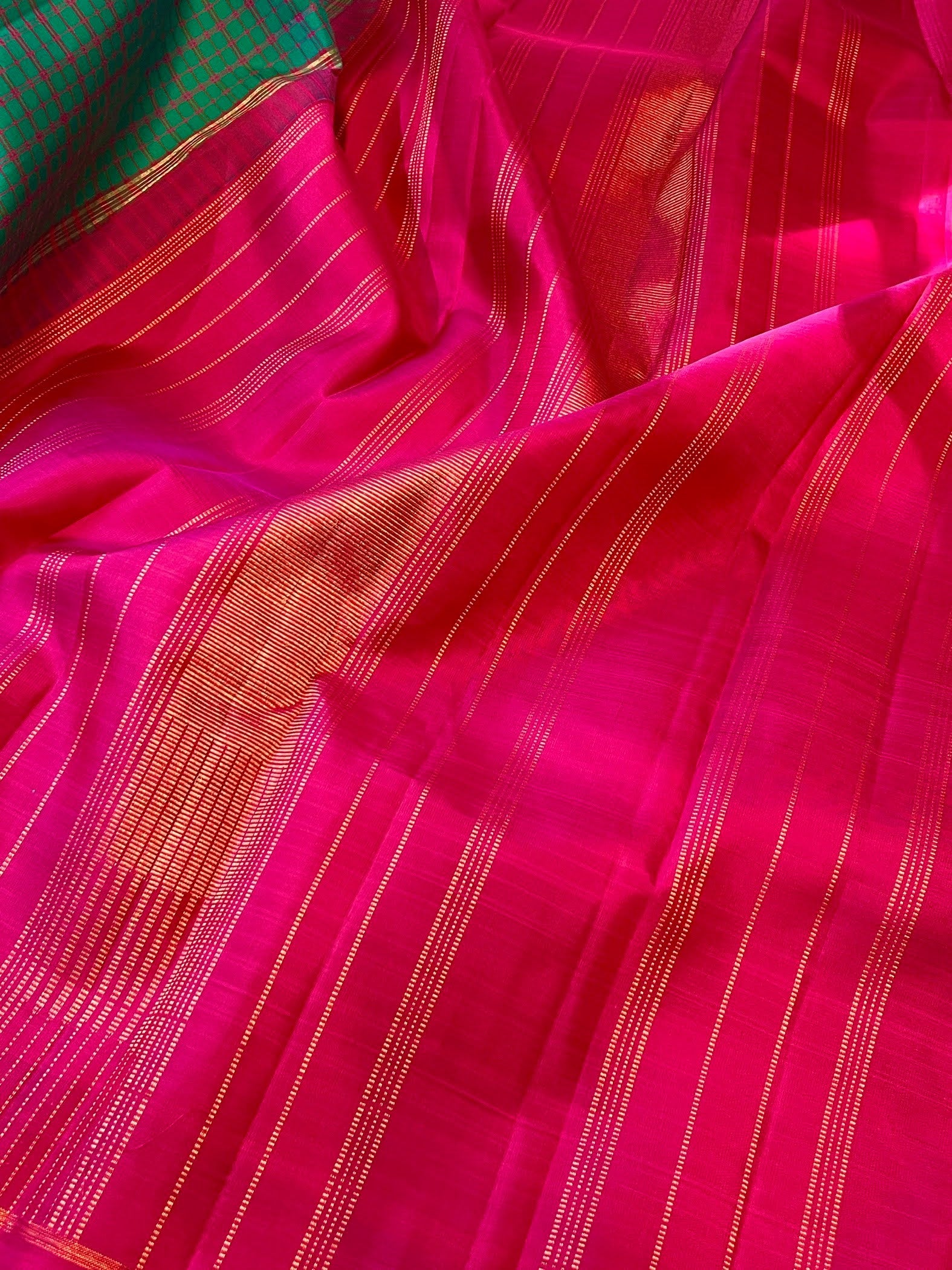 Charita chettinad checked Kanchipuram silk saree