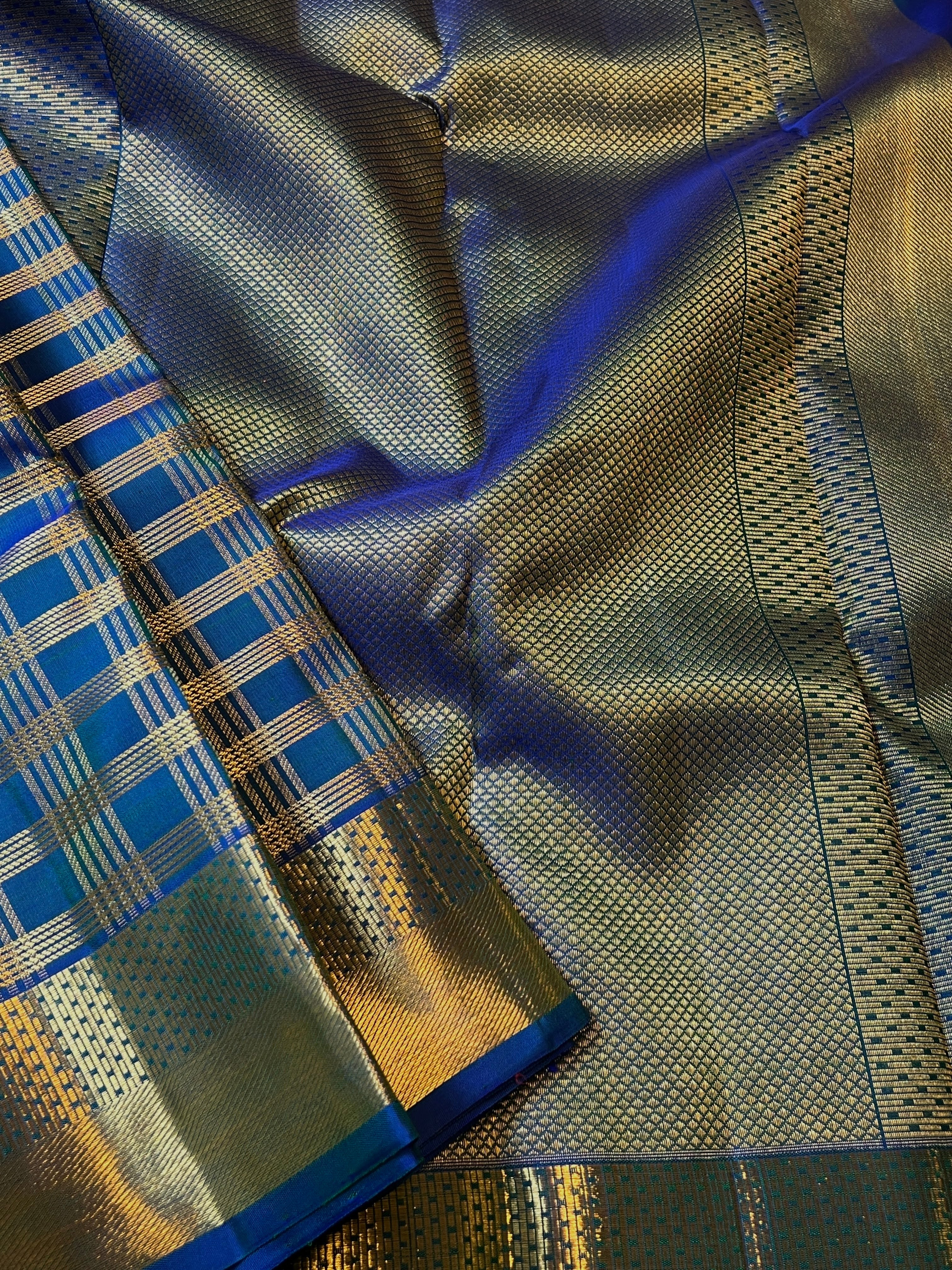 Sumangala checked kanchipuram silk saree