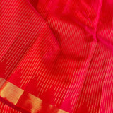 Alani temple striped kanchipuram silk saree