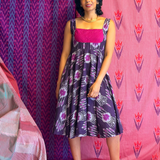 Elements Gemstone Pintuck Ikat Dress - Amethyst