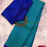 Charita chettinad checked Kanchipuram silk saree