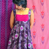 Elements Gemstone Pintuck Ikat Dress - Amethyst