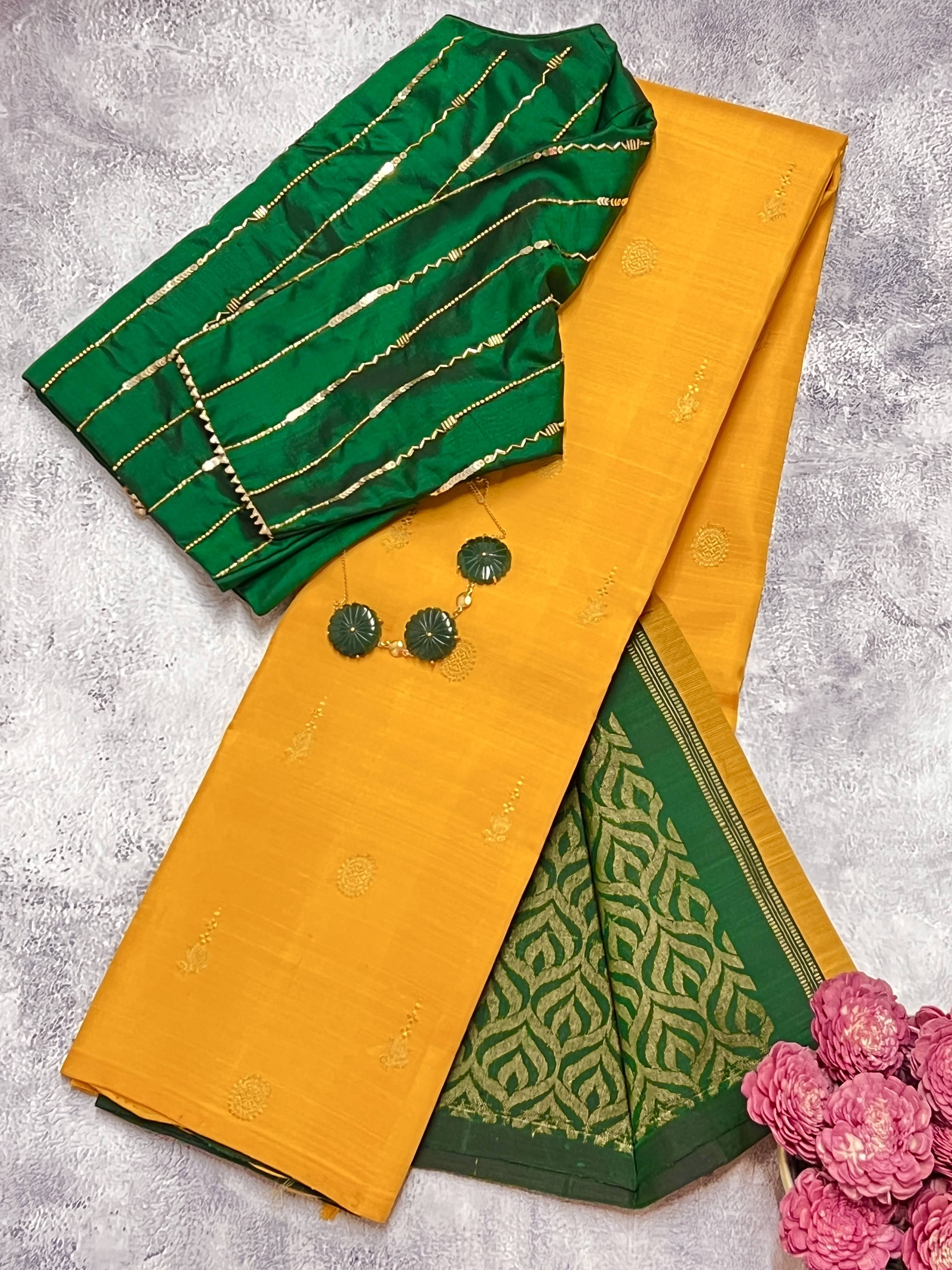 Ranya jewel design kanchipuram silk saree