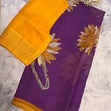 Vindhya sunflower chiffon saree