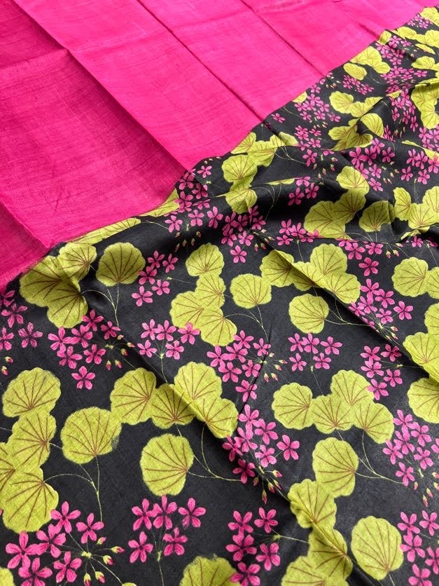 Veena rising border lily pond tussar saree