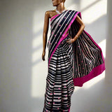 Tuhina print play stripe saree