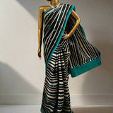 Tuhina print play stripe saree