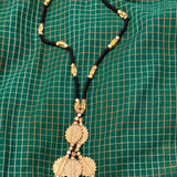 Trio Brass and Threadwork Necklace - Black