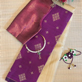 Ranya checked organza korvai kanchipuram silk saree