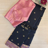 Black Twin border Kanchipuram Silk Saree