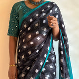 Tile printed chiffon saree