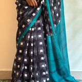 Tile printed chiffon saree