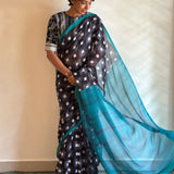 Tile printed chiffon saree