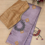 Tushara Zari Checks Tussar Saree