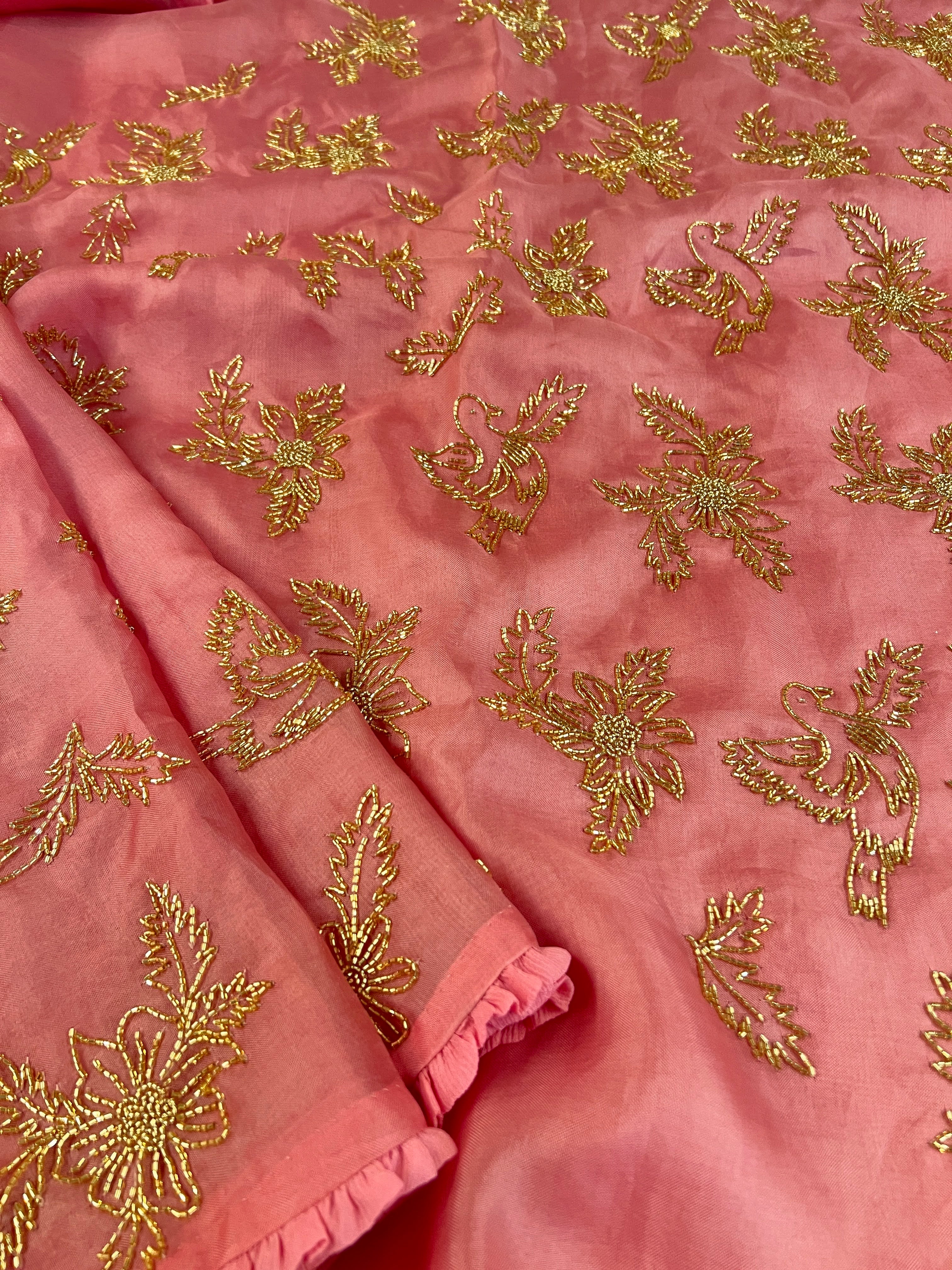 Chidiya organza saree