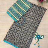 Mishrita Black Floral Kota Saree