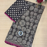 Mishrita Black Geometric Kota Saree