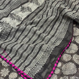 Mishrita Black Geometric Kota Saree