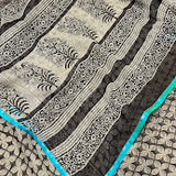 Mishrita Black Floral Kota Saree