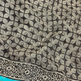 Mishrita Black Floral Kota Saree