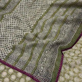 Mishrita Olive Polka Kota Saree