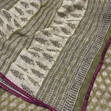 Mishrita Olive Foliate Kota Saree