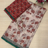 Mishrita Terracotta Floral Kota Saree
