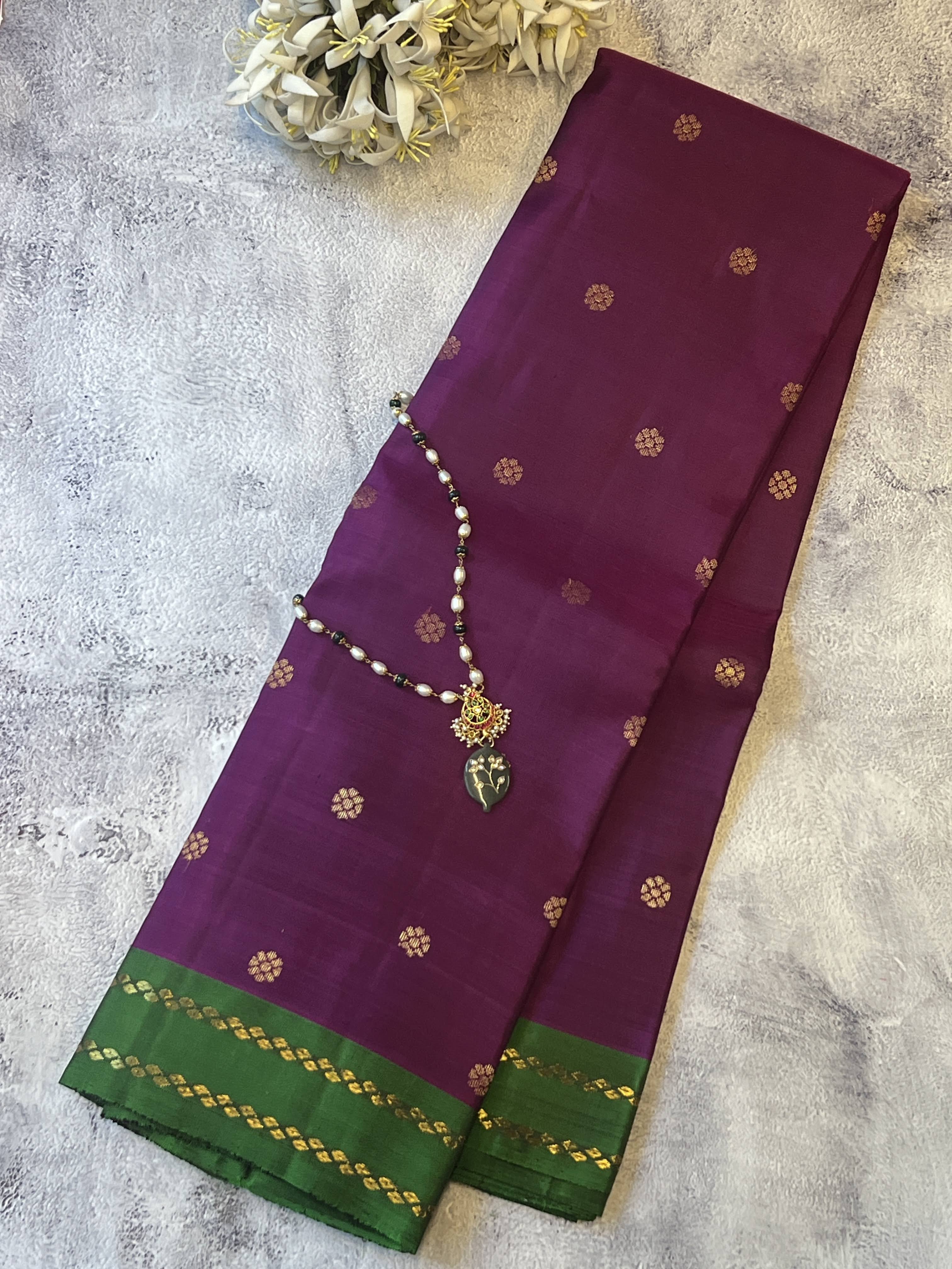 Vera twin border kanchipuram silk saree