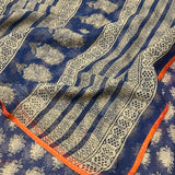 Mishrita Indigo Foliate Kota Saree