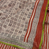 Mishrita Terracotta Striped Kota Saree