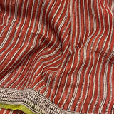 Mishrita Terracotta Striped Kota Saree