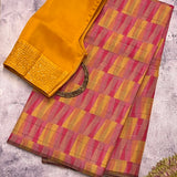 Ombre printed tussar saree