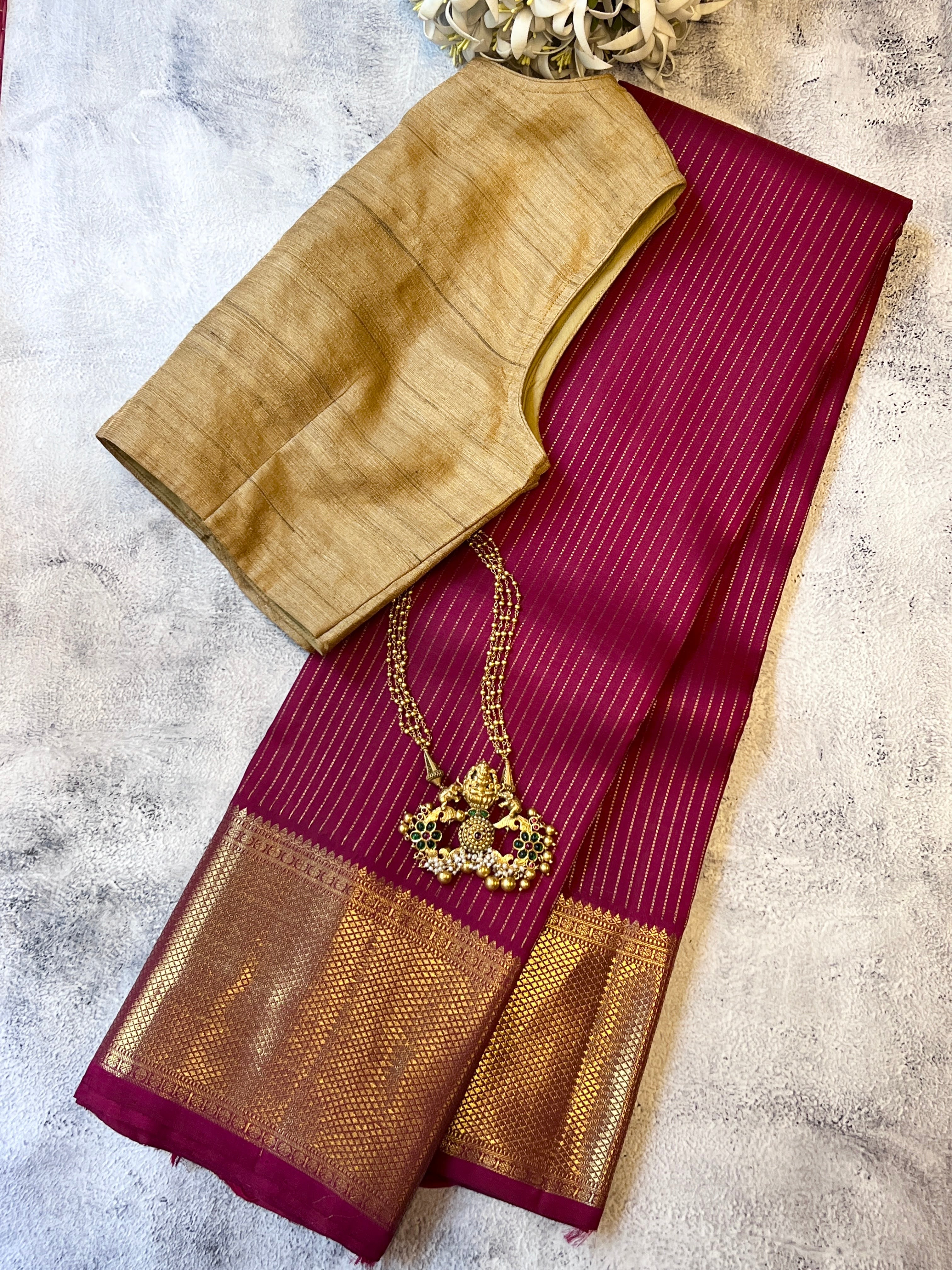 Sumangala striped kanchipuram silk saree