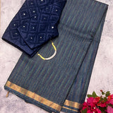 Tussar thread woven saree