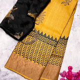 Maya block printed tussar saree